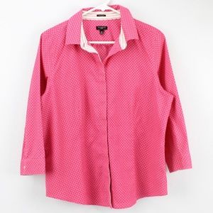 Talbots Petites Wrinkle Resistant Polka Dot Blouse